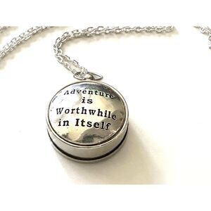 Adventure is Worthwhile in Itself" Compass Necklace